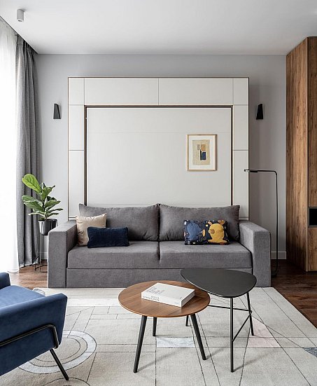 Дизайнерский ковер Bauhaus в гостиной
