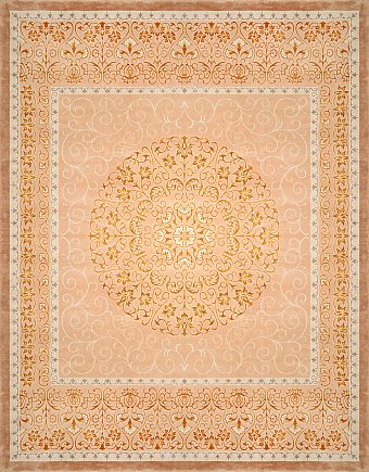Современный Тибетский ковер Gansu №2446 405x300cm из шерсти и шелка в стиле неоклассика